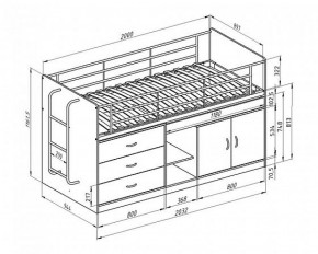 Кровать-чердак "Дюймовочка-6"  Белый/Розовый в Югорске - yugorsk.ok-mebel.com | фото 2