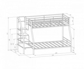 Кровать двухъярусная "Толедо-1" Черный/Венге в Югорске - yugorsk.ok-mebel.com | фото 2