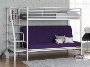 Кровать двухъярусная с диваном "Мадлен-3" (Белый/Фиолетовы) в Югорске - yugorsk.ok-mebel.com | фото