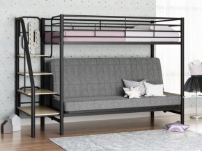 Кровать двухъярусная с диваном "Мадлен-3" (Черный/Серый) в Югорске - yugorsk.ok-mebel.com | фото