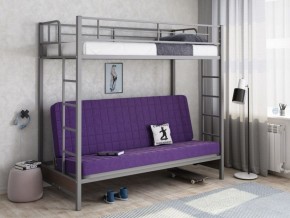 Кровать двухъярусная с диваном "Мадлен" (Серый/Фиолетовый) в Югорске - yugorsk.ok-mebel.com | фото