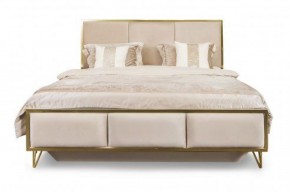 Кровать Lara 1600 с мягким изголовьем + основание (белый глянец) в Югорске - yugorsk.ok-mebel.com | фото