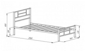 Кровать металлическая "Кадис 900х1900" Коричневый в Югорске - yugorsk.ok-mebel.com | фото 2