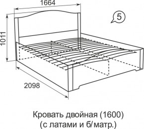 Кровать с латами Виктория 05 в Югорске - yugorsk.ok-mebel.com | фото 2