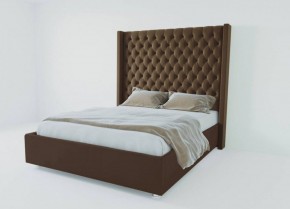 Кровать Версаль ЛЮКС с ПМ 1200 (экокожа коричневая) в Югорске - yugorsk.ok-mebel.com | фото