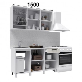 Кухня ДИОР 1500 (Белый/Дуб Крафт белый) в Югорске - yugorsk.ok-mebel.com | фото 2
