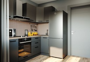 Кухня угловая Антрацит 2200х1000 (Стол. 38мм) в Югорске - yugorsk.ok-mebel.com | фото