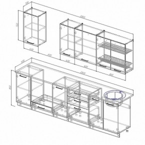 Кухонный гарнитур Антрацит 2800 (Стол. 26мм) в Югорске - yugorsk.ok-mebel.com | фото 2