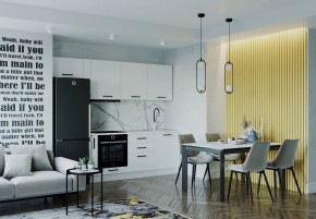 Кухонный гарнитур Белый Глянец 2550 (Стол. 38мм) в Югорске - yugorsk.ok-mebel.com | фото