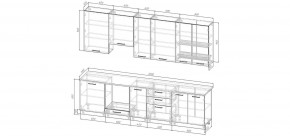 Кухонный гарнитур Санторини 3000 h950 (Стол. 38мм) в Югорске - yugorsk.ok-mebel.com | фото 2