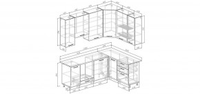 Кухонный гарнитур угловой Санторини 2200*1600 h950 (Стол. 38мм) в Югорске - yugorsk.ok-mebel.com | фото 2