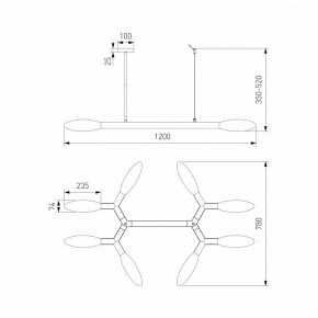 Люстра на штанге Eurosvet Covalent 30180 черный в Югорске - yugorsk.ok-mebel.com | фото 3