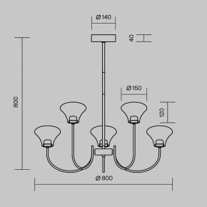 Люстра на штанге Maytoni Dynasty MOD402PL-L30BS3K в Югорске - yugorsk.ok-mebel.com | фото 4