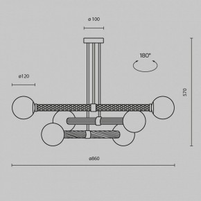 Люстра на штанге Maytoni Teatro MOD287PL-06BS в Югорске - yugorsk.ok-mebel.com | фото 3