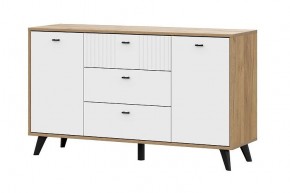 МИЛАН Комод 3 ящика двухстворчатый (Белый Матовый) в Югорске - yugorsk.ok-mebel.com | фото