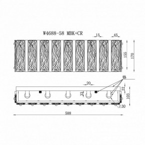Накладной светильник iLamp Panorama W4688-58 MBK+CR в Югорске - yugorsk.ok-mebel.com | фото 2
