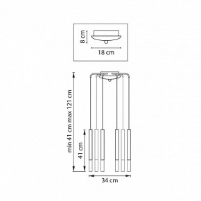 Подвесная люстра Lightstar Tubo L8T747137 в Югорске - yugorsk.ok-mebel.com | фото 3