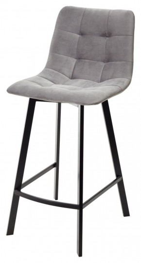 Полубарный стул CHILLI-QB SQUARE светло-серый #26, велюр / черный каркас (H=66cm) М-City в Югорске - yugorsk.ok-mebel.com | фото 1
