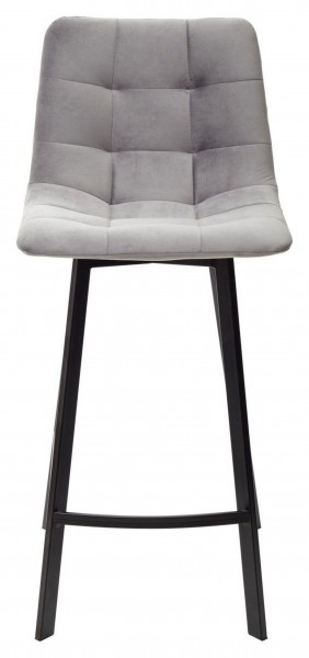 Полубарный стул CHILLI-QB SQUARE светло-серый #26, велюр / черный каркас (H=66cm) М-City в Югорске - yugorsk.ok-mebel.com | фото 3