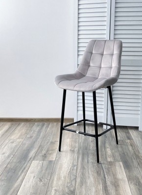 Полубарный стул ХОФМАН, цвет H-09 Светло-серый, велюр / черный каркас H=63cm М-City в Югорске - yugorsk.ok-mebel.com | фото 2