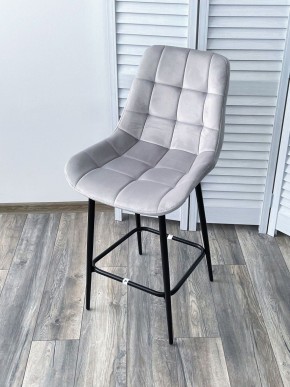 Полубарный стул ХОФМАН, цвет H-09 Светло-серый, велюр / черный каркас H=63cm М-City в Югорске - yugorsk.ok-mebel.com | фото 4