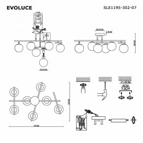 Потолочная люстра EVOLUCE SIERRA SLE1195-302-07 в Югорске - yugorsk.ok-mebel.com | фото 7