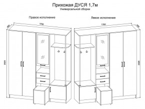 Прихожая Дуся 1.7 УНИ (Дуб Бунратти/Белый Бриллиант) в Югорске - yugorsk.ok-mebel.com | фото 2