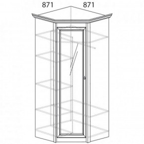 Шкаф угловой №641 "Флоренция" Фасад глухой (угол 871*871) Дуб оксфорд в Югорске - yugorsk.ok-mebel.com | фото 2