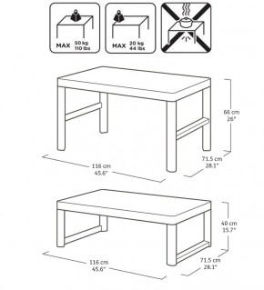 Раскладной стол Лион с регулируемой высотой столешницы (Lyon rattan table) графит (h400/650) в Югорске - yugorsk.ok-mebel.com | фото 3