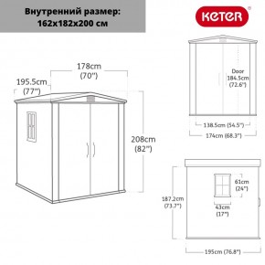 Сарай Фактор 6х6 (Factor 6x6) бежевый/серо-коричневый в Югорске - yugorsk.ok-mebel.com | фото 3