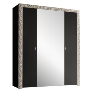 Шкаф 4-х дв. (с зеркалами)  Premium черная/серебро (ТФШ1/4(П) в Югорске - yugorsk.ok-mebel.com | фото