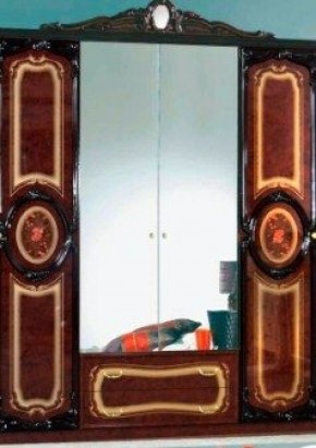 Шкаф 4-х дверный с зеркалами (01.144) Роза (могано) в Югорске - yugorsk.ok-mebel.com | фото 1