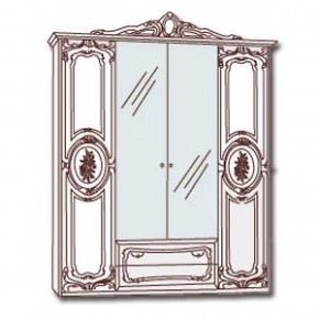Шкаф 4-х дверный с зеркалами (01.144) Роза (могано) в Югорске - yugorsk.ok-mebel.com | фото 3