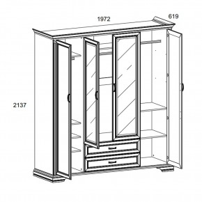 Шкаф 4D2S Z , MONAKO, цвет Сосна винтаж в Югорске - yugorsk.ok-mebel.com | фото