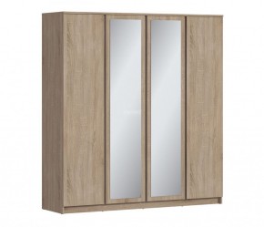 Шкаф 4х дверный с зеркалами Веста СБ-3082 (Дуб Сонома) в Югорске - yugorsk.ok-mebel.com | фото