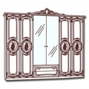 Шкаф 6-и дверный с зеркалами (01.146) Роза (беж) в Югорске - yugorsk.ok-mebel.com | фото 3