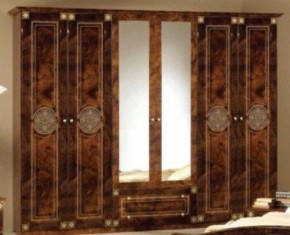 Шкаф 6-и дверный с зеркалами (02.146) Рома (орех) в Югорске - yugorsk.ok-mebel.com | фото