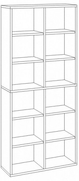 Шкаф книжный Домино СУ(ш2в2)+4ФГ в Югорске - yugorsk.ok-mebel.com | фото 2