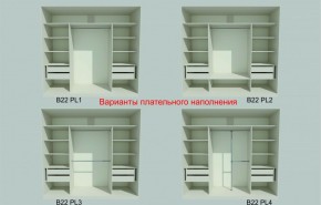 Шкаф-купе 2450 серии NEW CLASSIC K6Z+K1+K6+B22+PL2 (по 2 ящика лев/прав+1 штанга+1 полка) профиль «Капучино» в Югорске - yugorsk.ok-mebel.com | фото 6