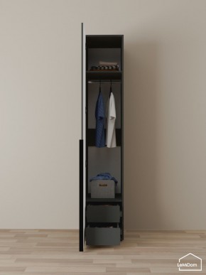 Шкаф Linnea MHR-1-3 2050х400х510 (Графит-М 11.1.25) в Югорске - yugorsk.ok-mebel.com | фото 3