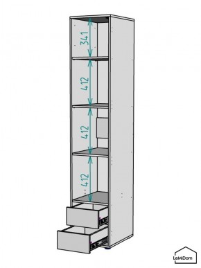 Шкаф Linnea MHR-1PO-4 2050х400х510 (Белый-М 11.1.1) в Югорске - yugorsk.ok-mebel.com | фото 3