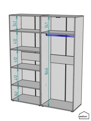 Шкаф Linnea MHR-4PO-1 2050х1600х510 (Белый-М 11.1.2) в Югорске - yugorsk.ok-mebel.com | фото 3