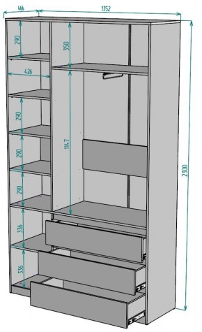 Шкаф Мальта H204 в Югорске - yugorsk.ok-mebel.com | фото 2