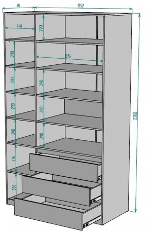 Шкаф Мальта H210 в Югорске - yugorsk.ok-mebel.com | фото 2