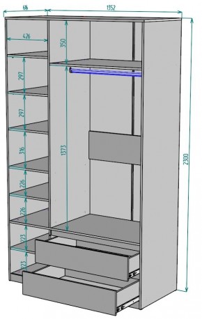 Шкаф Мальта H216 в Югорске - yugorsk.ok-mebel.com | фото 2