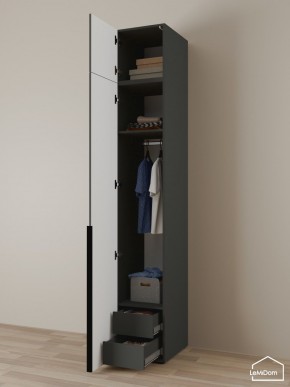 Шкаф с антресолью Linnea MHR-1A-3 2450х400х510 (Графит-М 11.1.25) в Югорске - yugorsk.ok-mebel.com | фото 5