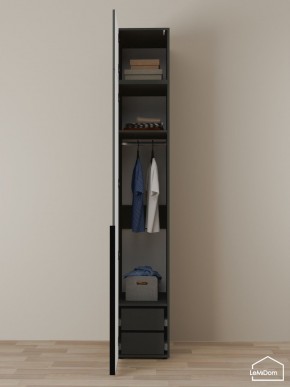 Шкаф с антресолью Linnea MHR-1A-3 2450х400х510 (Графит-М 11.1.25) в Югорске - yugorsk.ok-mebel.com | фото 6