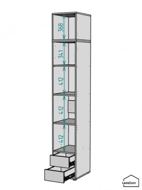 Шкаф с антресолью Linnea MHR-1A-4 2450х400х510 (Белый-М 11.1.1) в Югорске - yugorsk.ok-mebel.com | фото 3