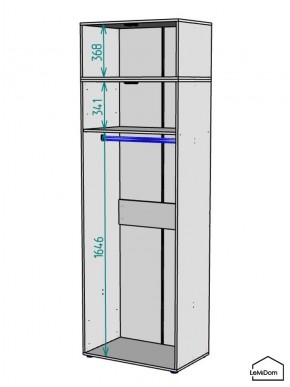 Шкаф с антресолью Linnea MHR-2A-1 2450х800х510 (Графит-М 11.1.25) в Югорске - yugorsk.ok-mebel.com | фото 3