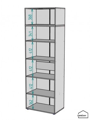 Шкаф с антресолью Linnea MHR-2A-2 2450х800х510 (Графит-М 11.1.25) в Югорске - yugorsk.ok-mebel.com | фото 3
